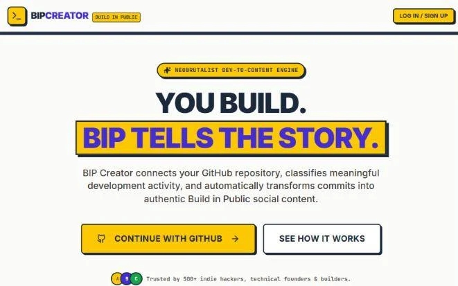 Home page of the project BIP Creator